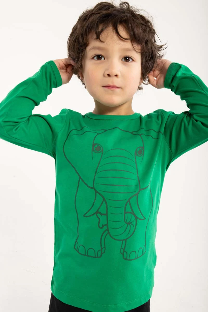 Dyrshedding T Grass Green OUTLINE ELEFANT
