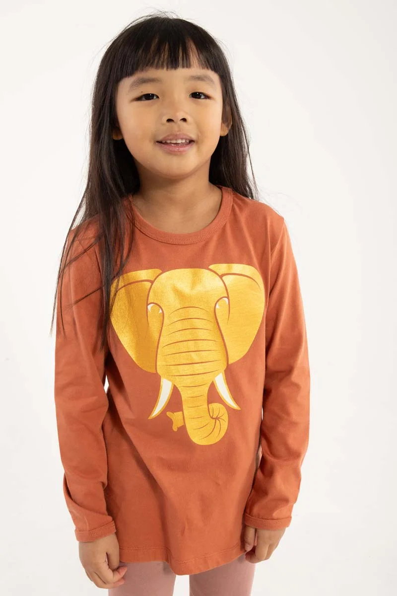 Dyrshedding T Terracotta ELEFANT (GLITTER)