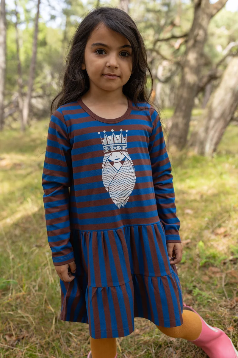 Danebasic Miva Dress Ocean Blue/Dk Merlot PRINSESSE