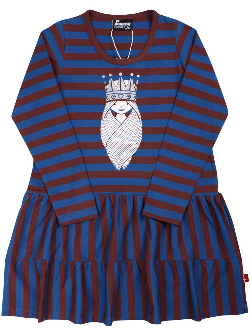 Danebasic Miva Dress Ocean Blue/Dk Merlot PRINSESSE