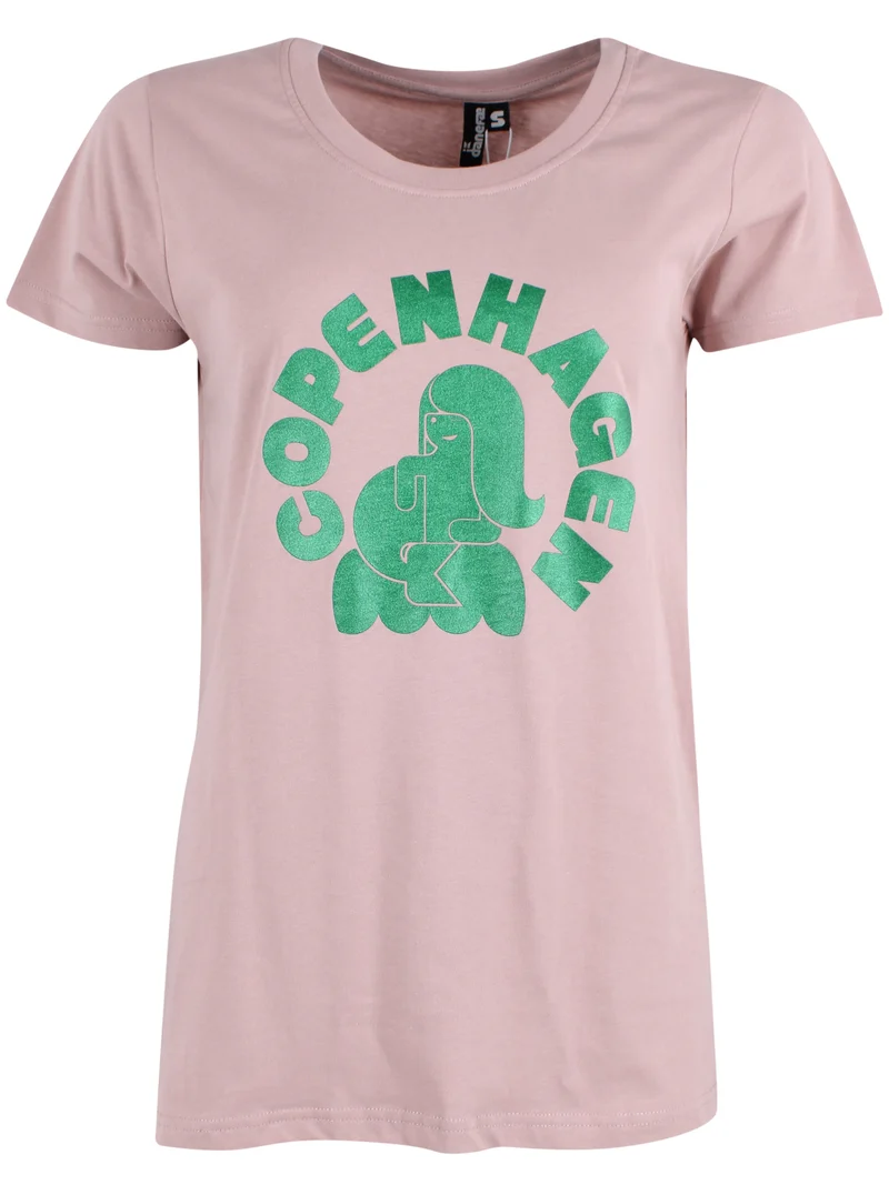 Danecopenhagen Ladies Tee Rose Beige CPH HAVFRUE (GLITTER)