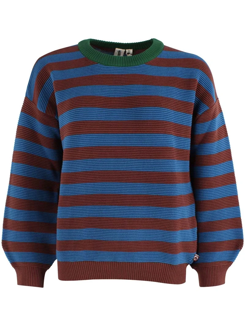 Danegold 3D Crotchet Cotton Sweater Dk Merlot/Ocean Blue