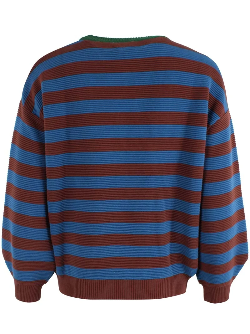 Danegold 3D Crotchet Cotton Sweater Dk Merlot/Ocean Blue