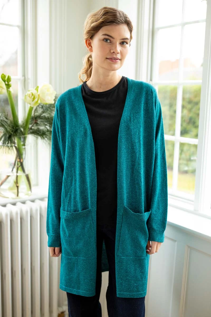 Danoffice Glitter Cardigan Dk Slate