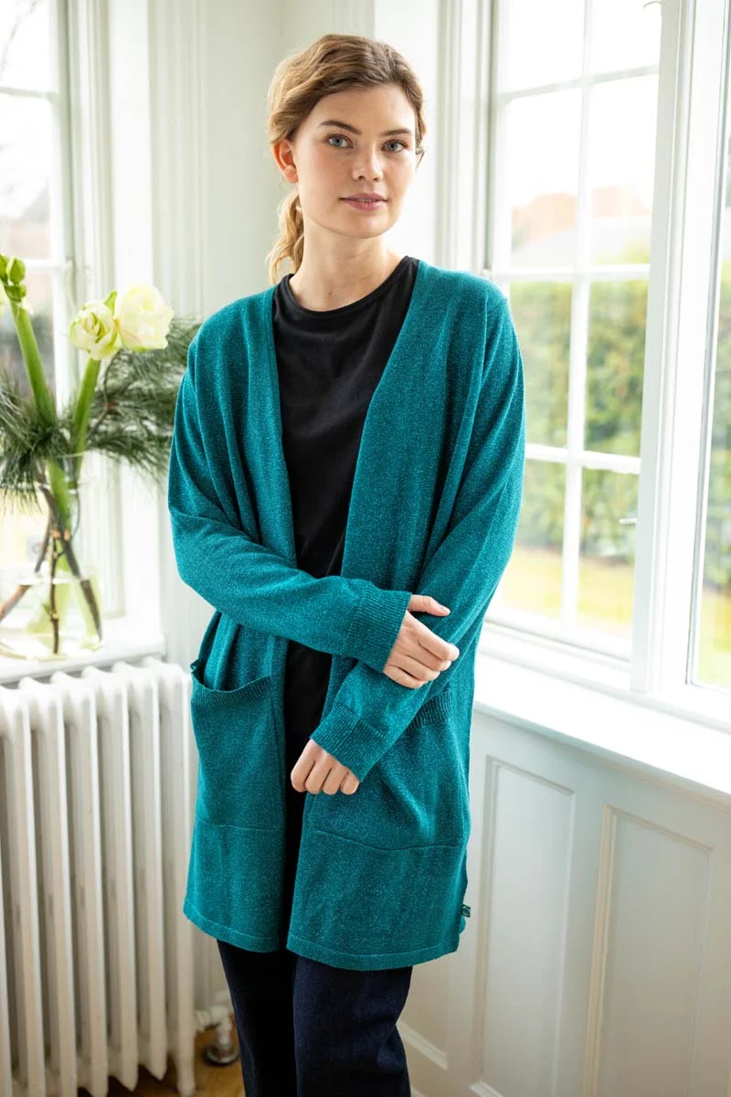 Danoffice Glitter Cardigan Dk Slate
