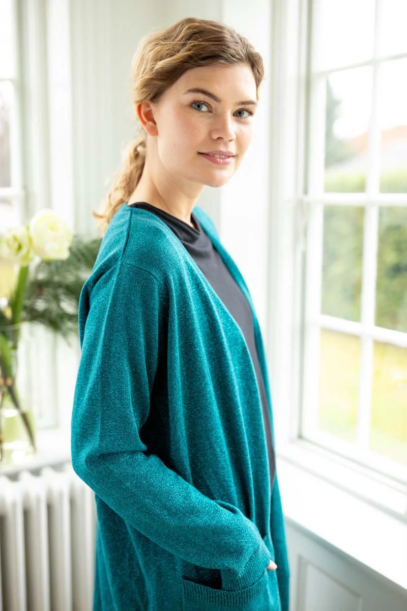 Danoffice Glitter Cardigan Dk Slate