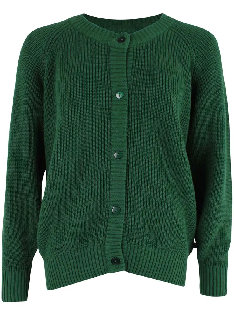 Danechunk Cotton Rib Cardigan Dk Pine