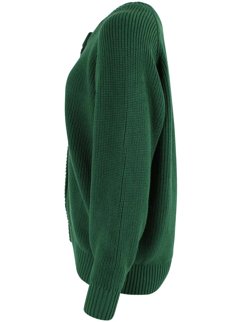 Danechunk Cotton Rib Cardigan Dk Pine