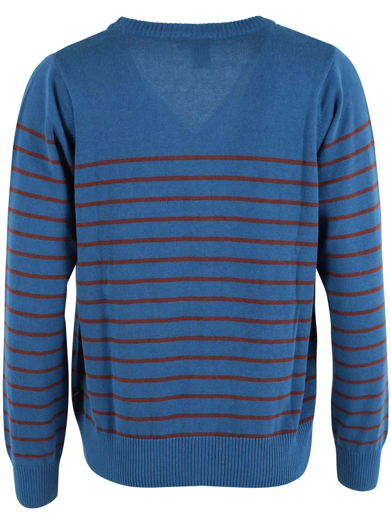Danejolly Cotton Cardigan Ocean Blue/Dk Merlot