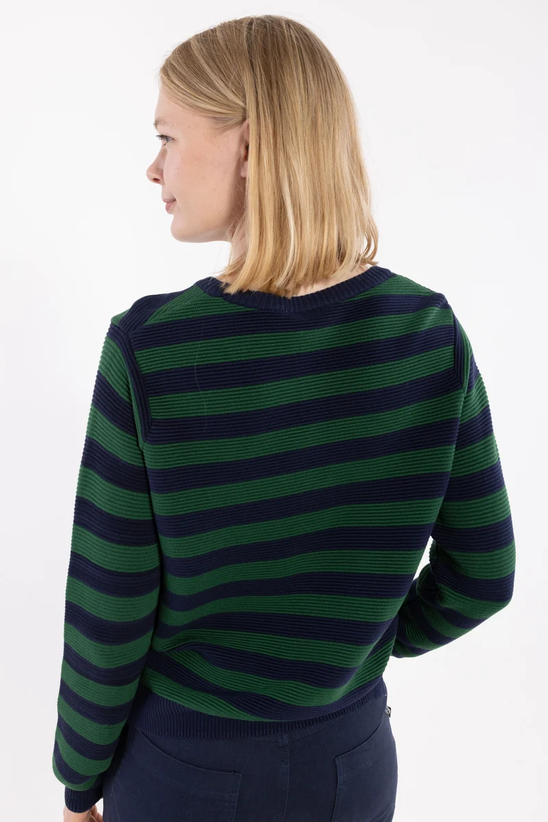 Danepearly 3D Crotchet Cotton Sweater Dk Navy/Dk Pine