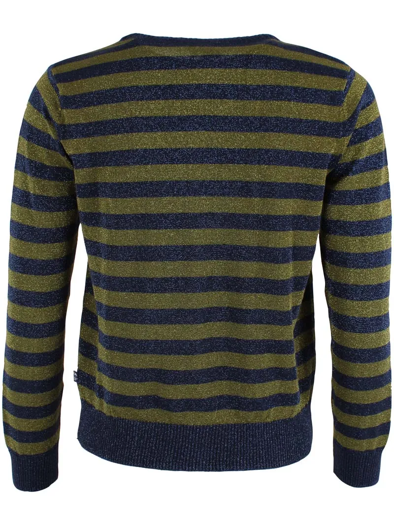 Danesaga Glitter Cardigan Dk Navy/Olive