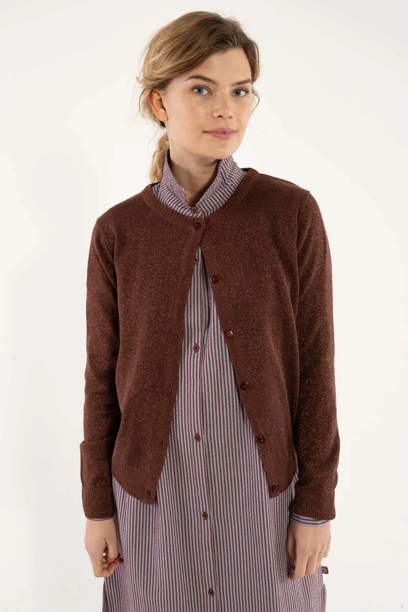 Danesaga Glitter Cardigan Dk Merlot