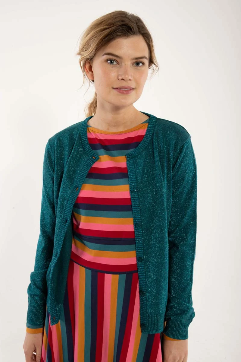 Danesaga Glitter Cardigan Dk Slate