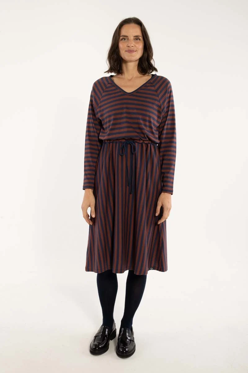 Danouioui Modal Dress Dk Navy/Dk Merlot