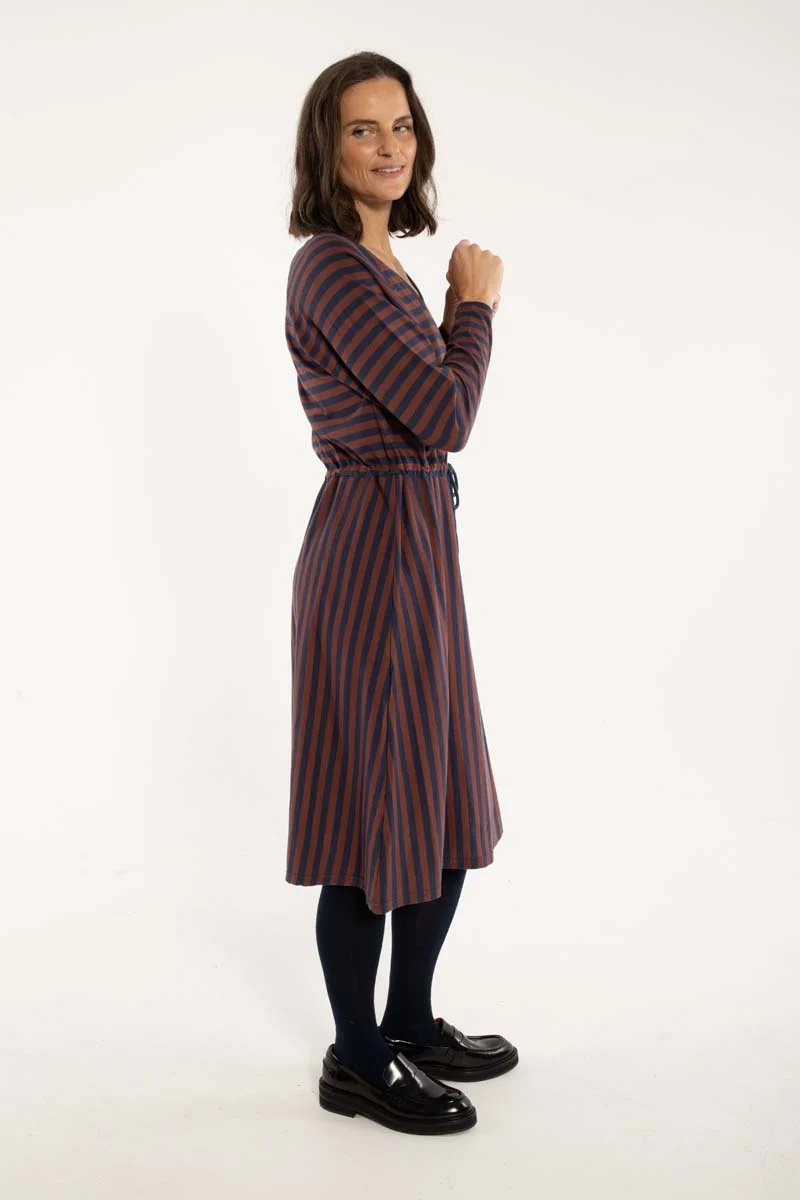 Danouioui Modal Dress Dk Navy/Dk Merlot