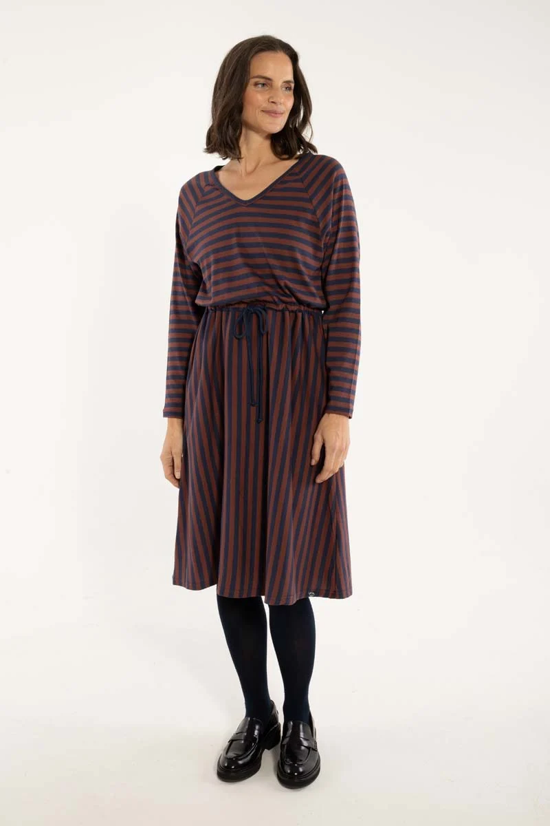 Danouioui Modal Dress Dk Navy/Dk Merlot