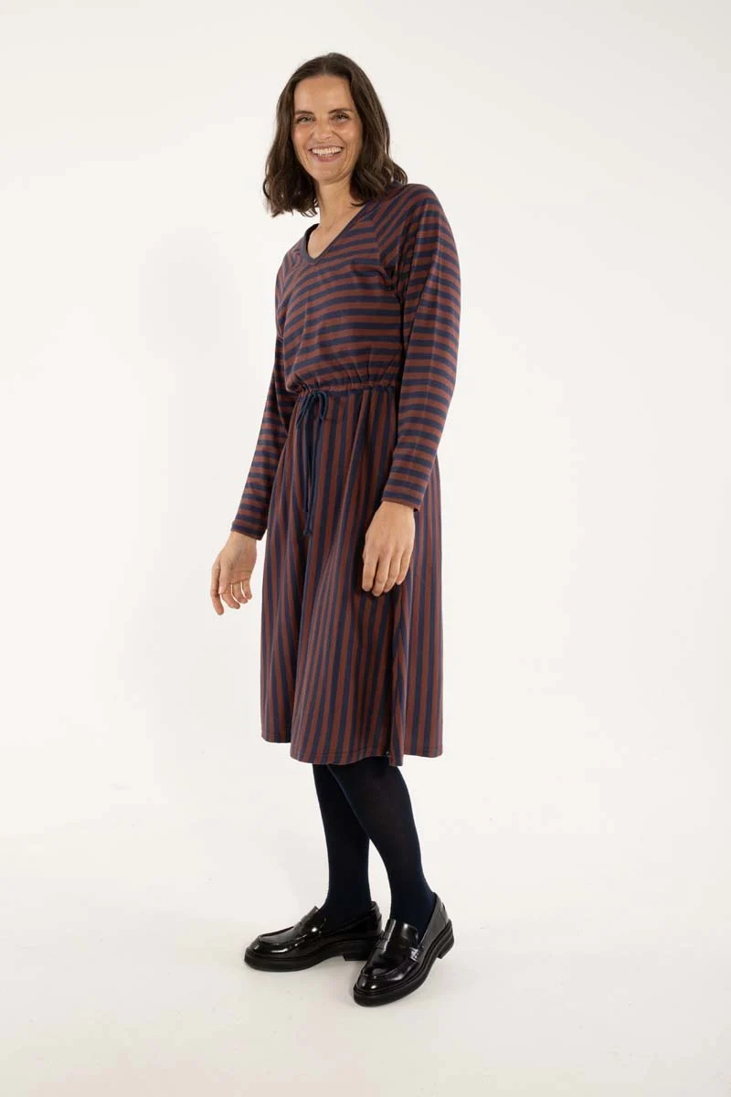 Danouioui Modal Dress Dk Navy/Dk Merlot