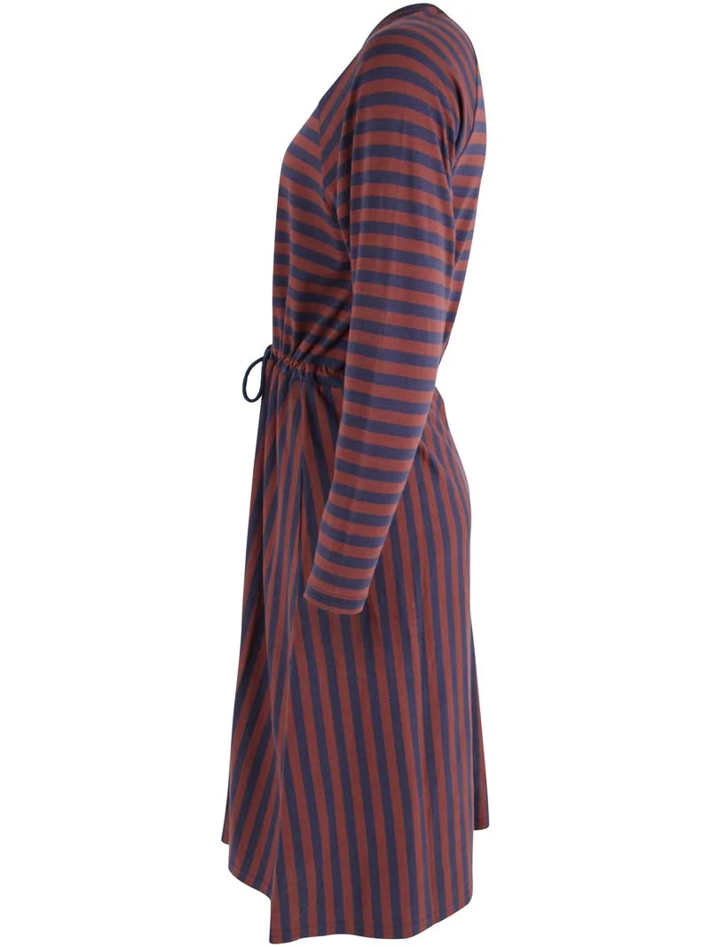 Danouioui Modal Dress Dk Navy/Dk Merlot