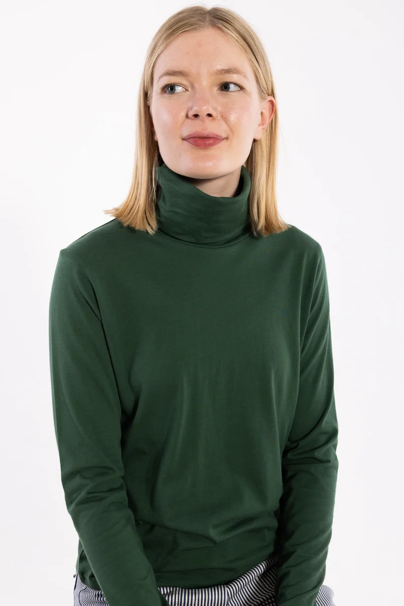 Danemanna Modal Rollneck Tee Dk Pine