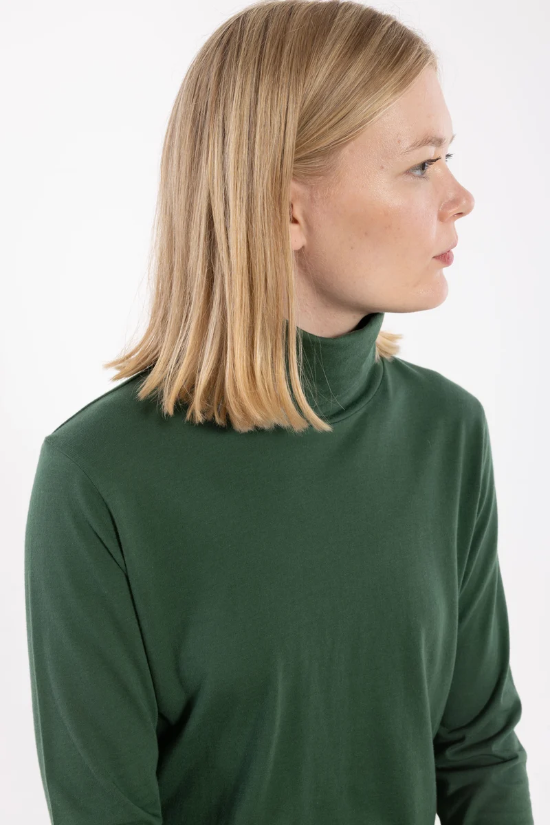 Danemanna Modal Rollneck Tee Dk Pine