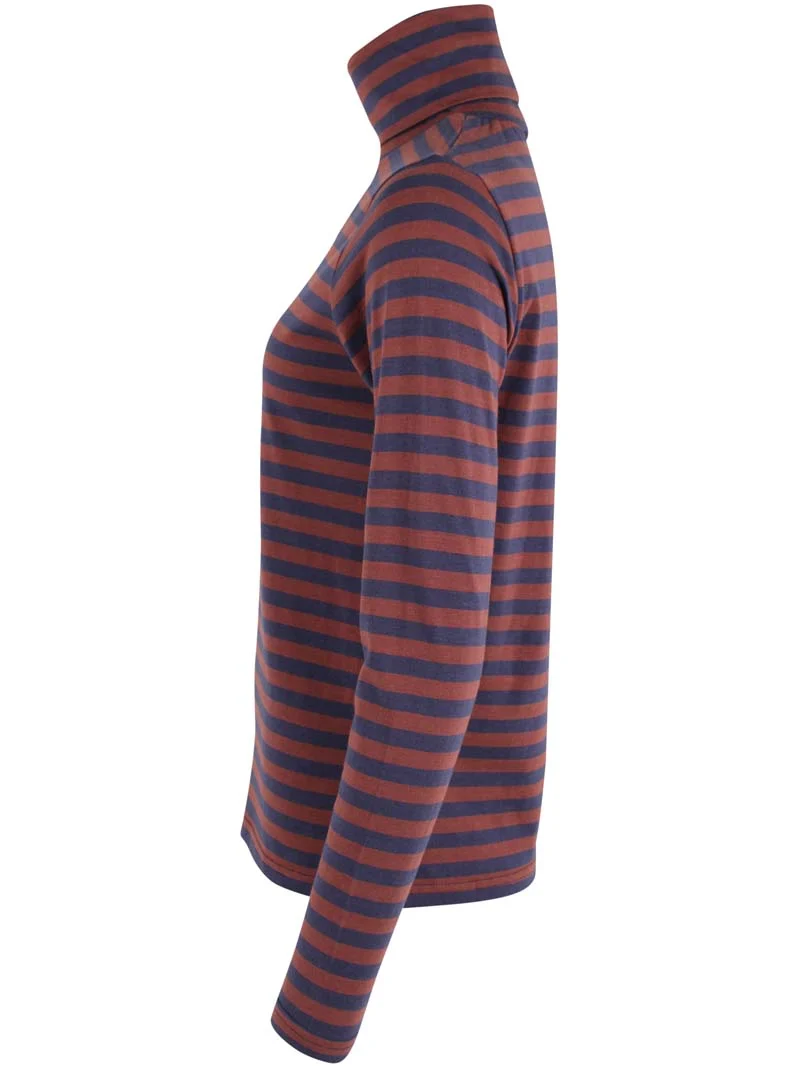Danemanna Modal Rollneck Tee Dk Navy/Dk Merlot