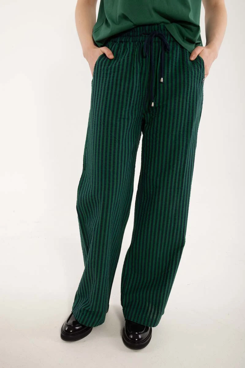 Danenynne Seersucker Pants Dk Navy/Dk Pine