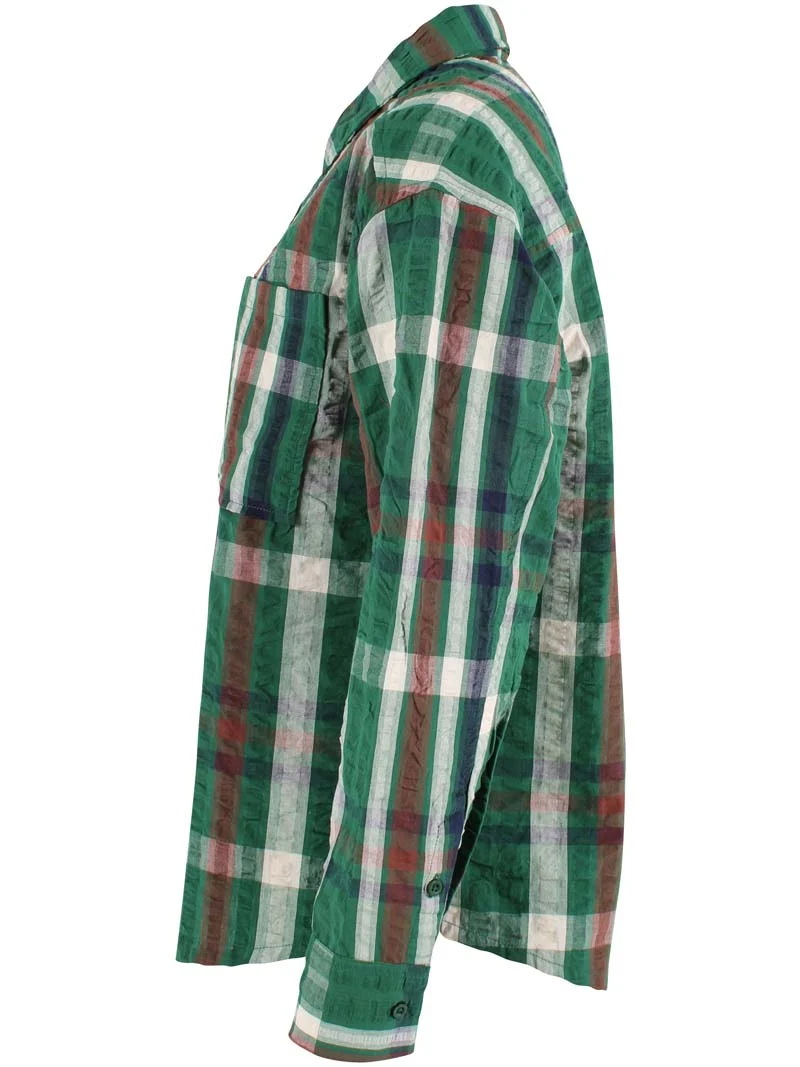 Danethyme Seersucker Shirt Dk Pine CHECK