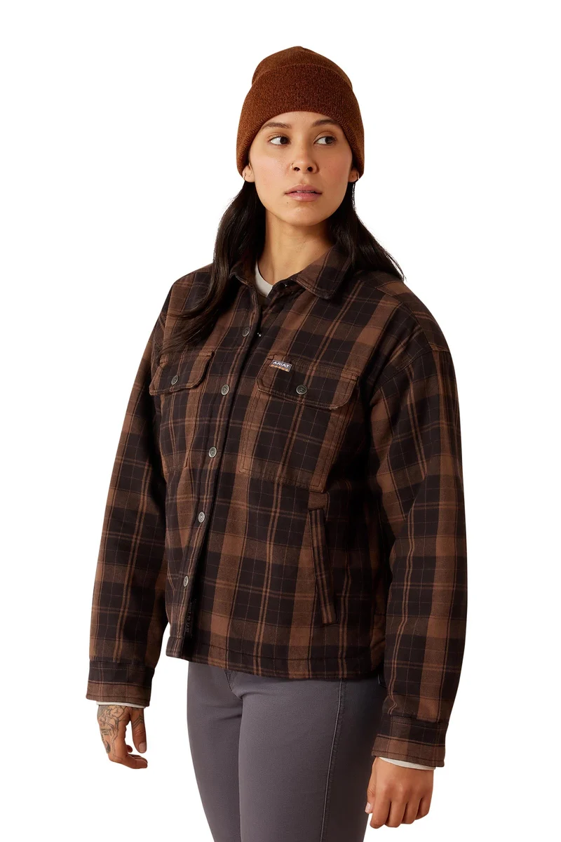Damen Rebar Flanell-Hemdjacke mit Isolierung Rain Drum M