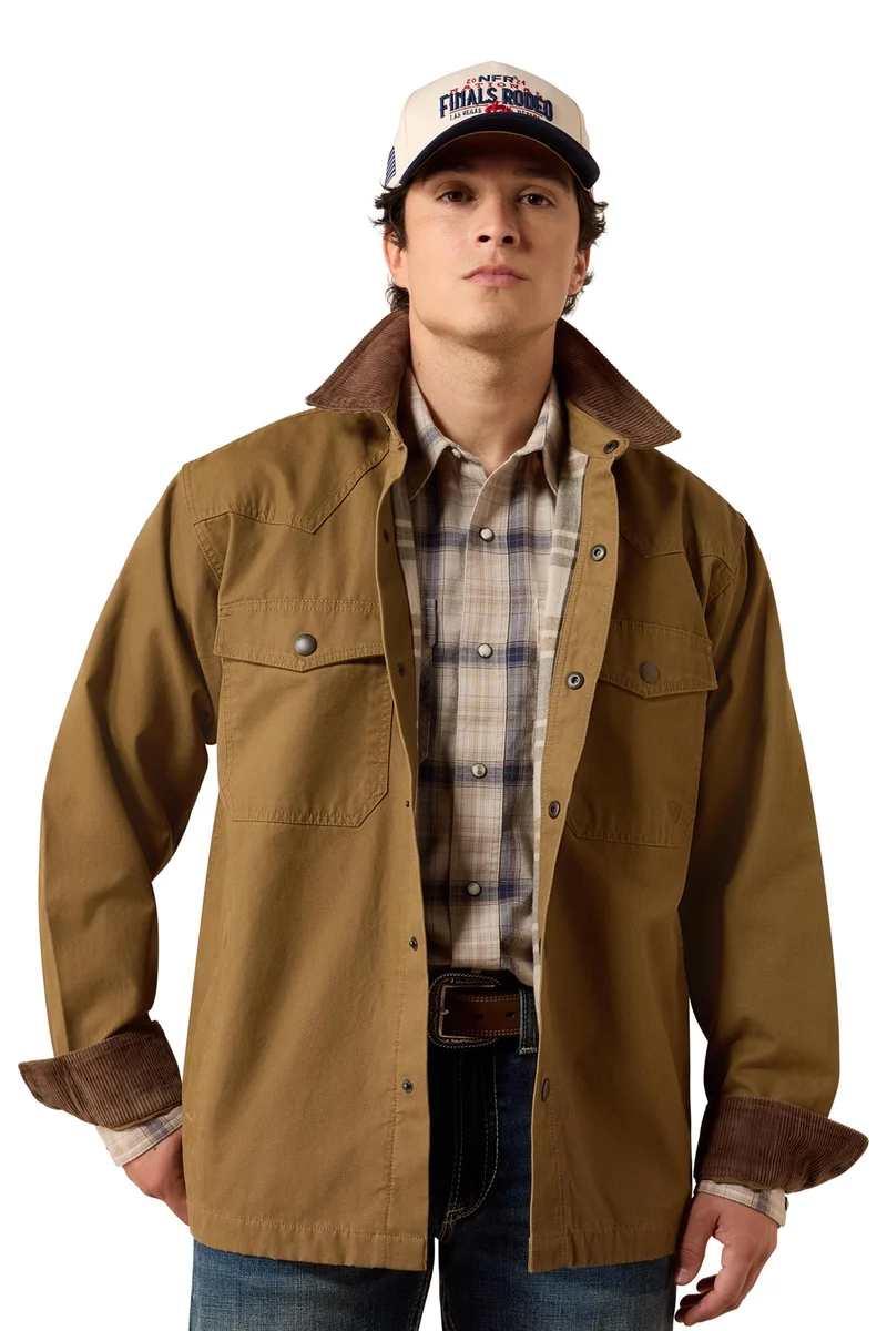 Herren Retro Canvas Hemdjacke Kangaroo M