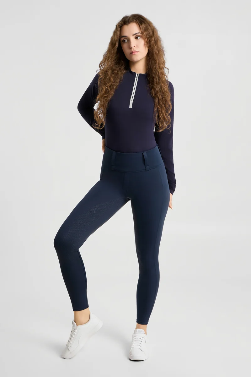 Anya Damen Hybrid Thermo Vollbesatz-Reithose Dark navy 34