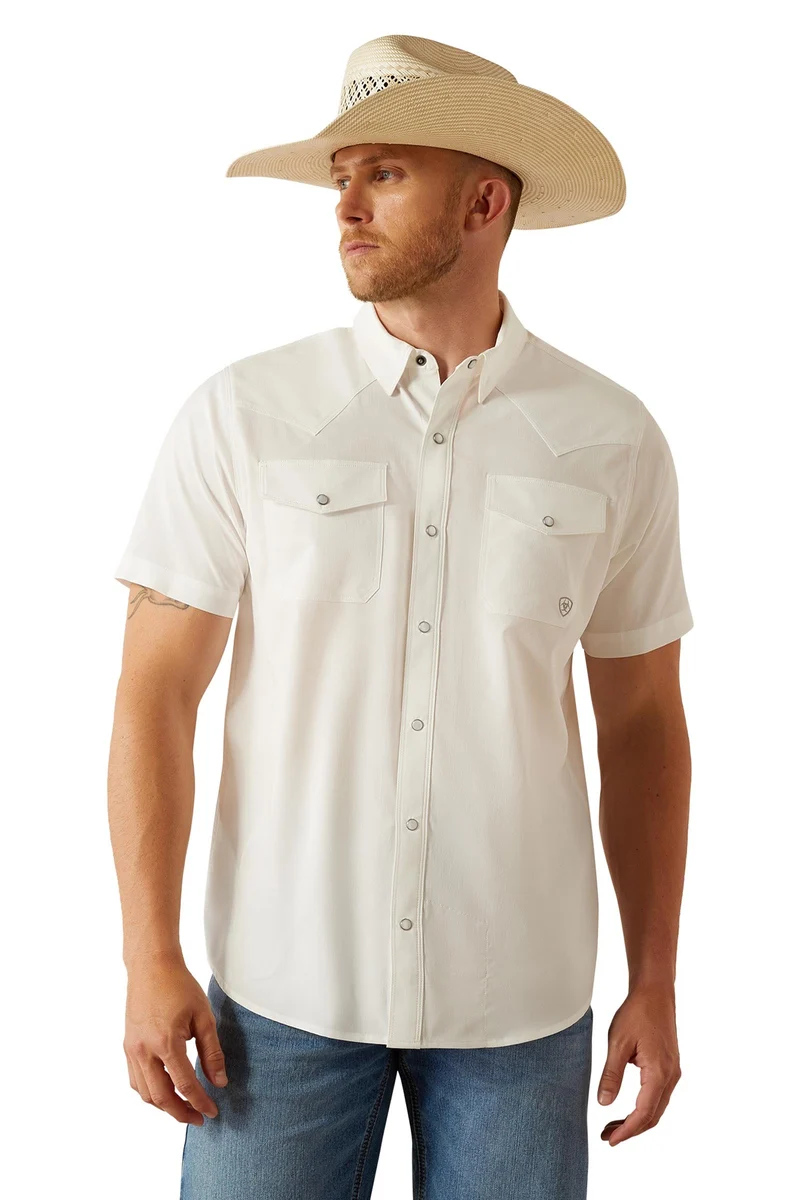 Herren VentTEK Westernhemd in taillierter Passform White M