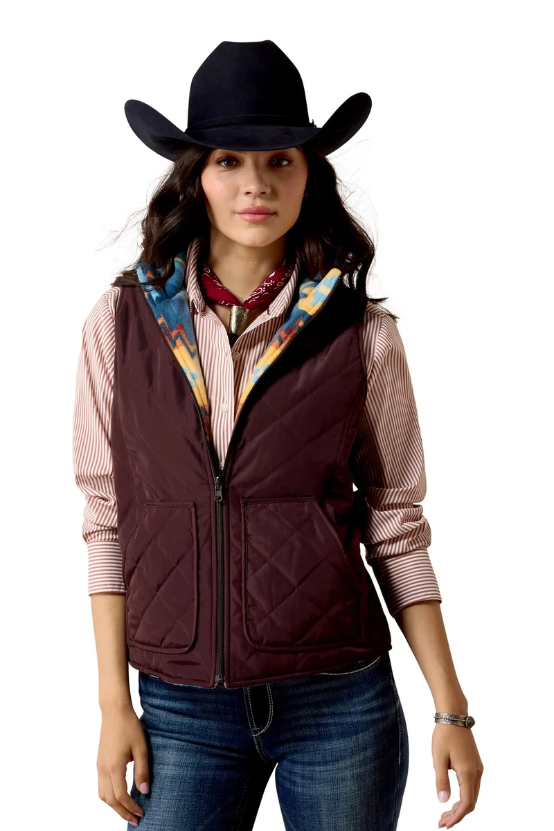 Dilon 2.0 Reversible Insulated Damen wendbare gefütterte Weste Chocolate Plum/Lakeside Southw XS