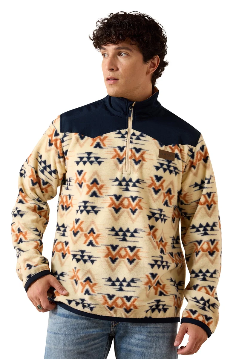 Herren Basis Fleece-Pullover Oxford Tan Arrows M