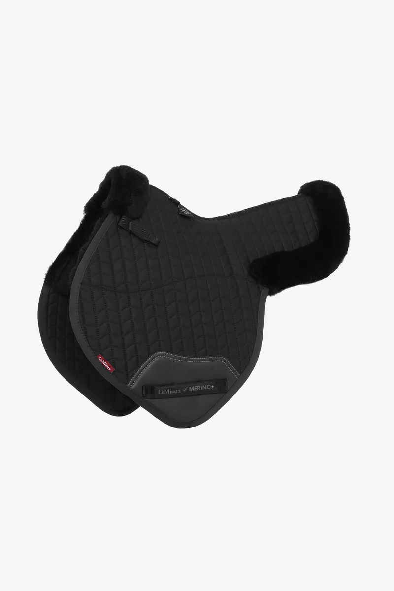 Merino+ Satteldecke, halb gefüttert Black L