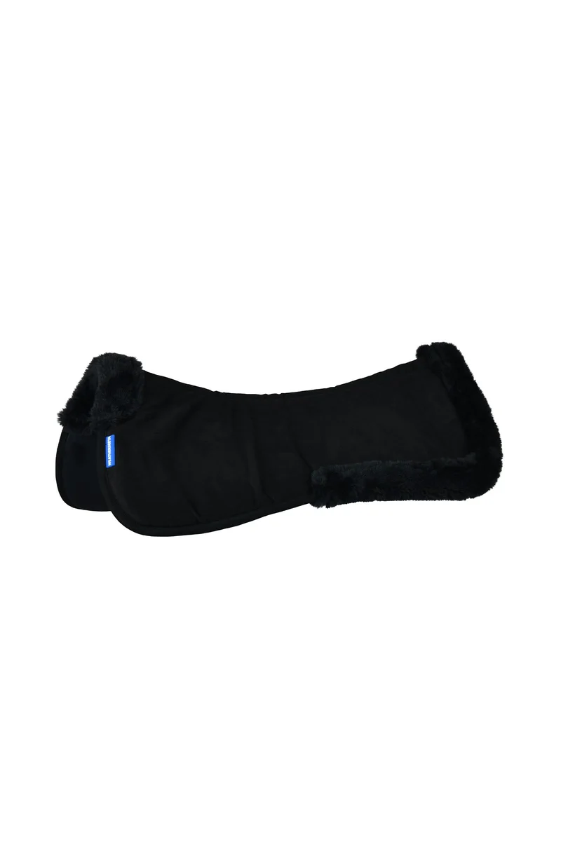 WeatherBeeta Memory Foam Comfort Half Pad mit Kunstfell-Einfassung Black S