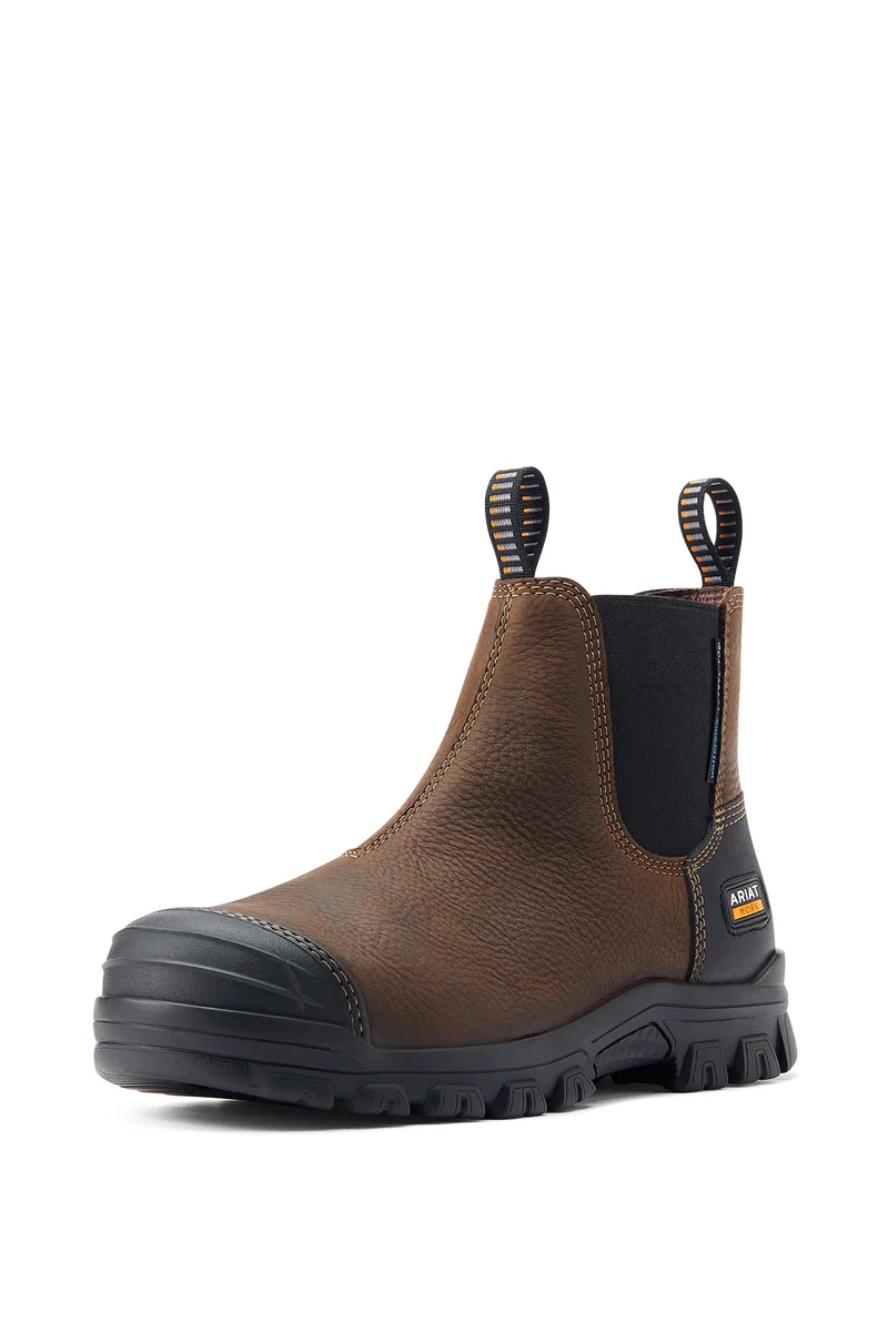 Treadfast Chelsea Herren wasserdichte Arbeitsstiefel mit Stahlkappe Dark Brown 38