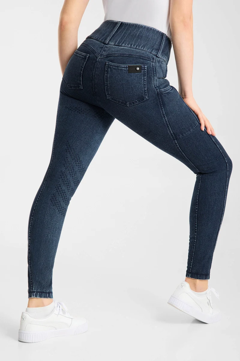 Carolyn Damen Denim Vollbesatz-Reithose Dark Denim Blue 34