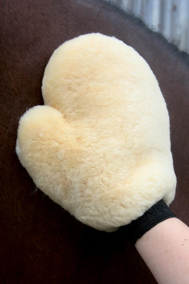 Putzhandschuh aus echtem Lammfell Nature Einheitsgröße