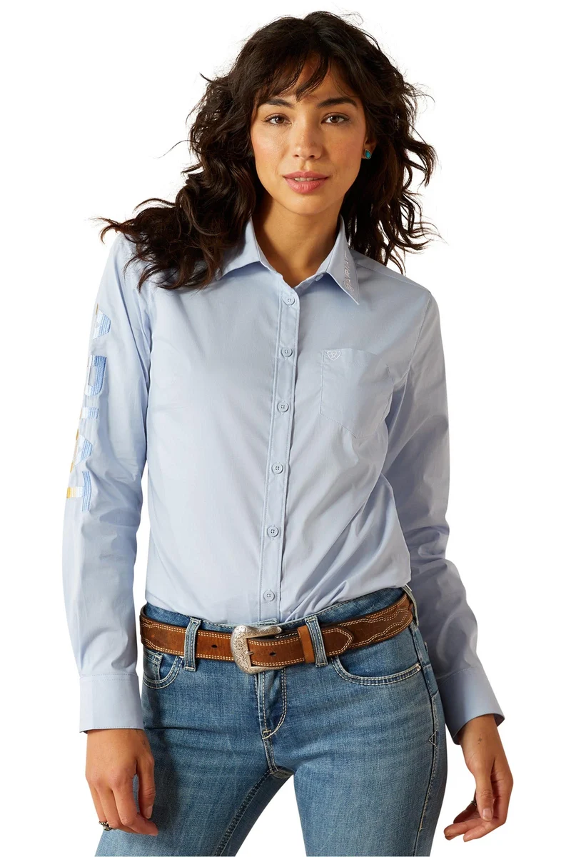 Team Kirby Damen Langarm Stretch Shirt Kentucky Blue S