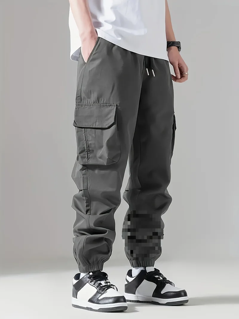 Herren Cargo-Jogginghose mit Kordelzug, Mehrfachtaschen & elastischen Bündchen Drune