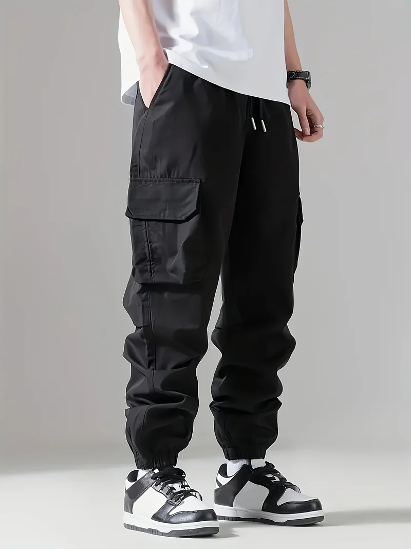 Herren Cargo-Jogginghose mit Kordelzug, Mehrfachtaschen & elastischen Bündchen Drune