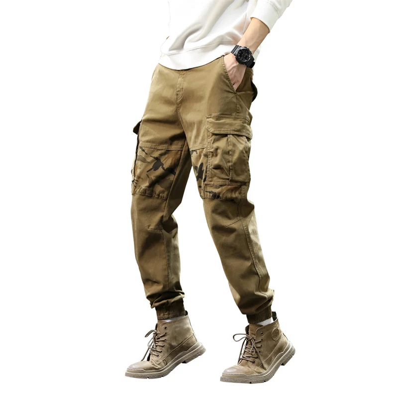 Herren Cargo-Jogginghose mit Camouflage-Knieeinsatz & elastischen Bündchen Drune
