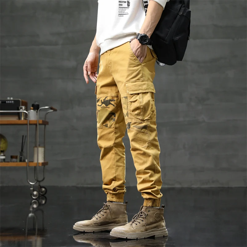 Herren Cargo-Jogginghose mit Camouflage-Knieeinsatz & elastischen Bündchen Drune
