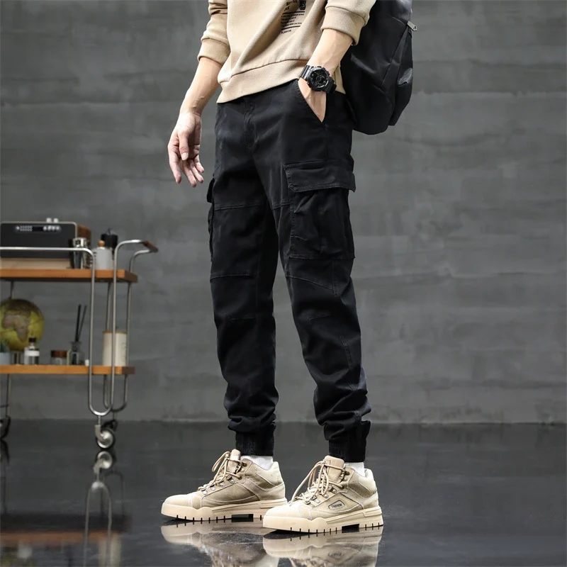 Herren Cargo-Jogginghose mit Camouflage-Knieeinsatz & elastischen Bündchen Drune