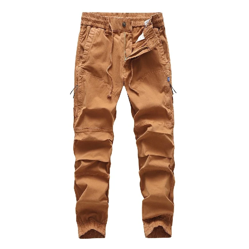 Herren Cargo-Joggerhose mit Tunnelzug, elastischen Bündchen und verstärkten Kniepartien Drune