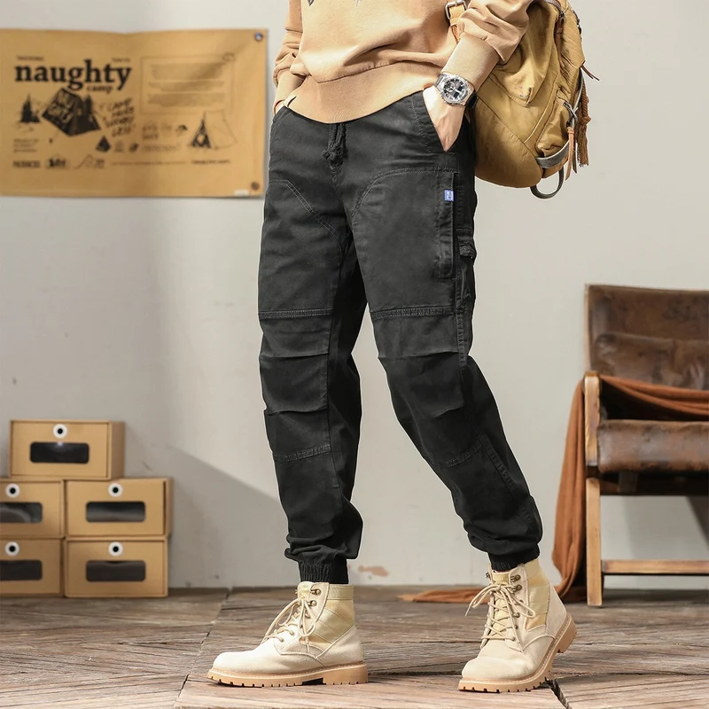 Herren Cargo-Joggerhose mit Tunnelzug, elastischen Bündchen und verstärkten Kniepartien Drune