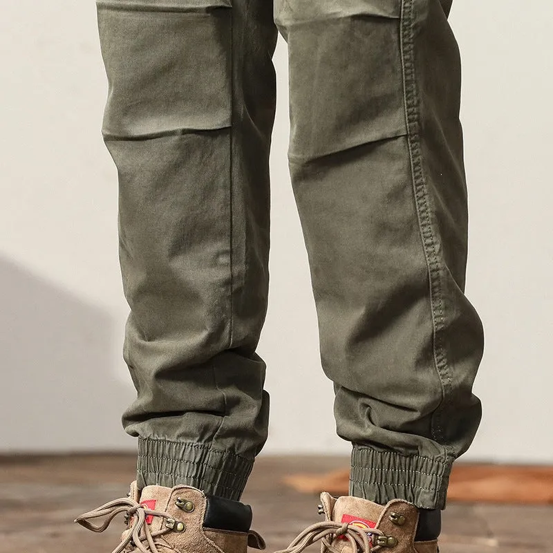 Herren Cargo-Joggerhose mit Kordelzug, Mehrfachtaschen & elastischen Bündchen Drune