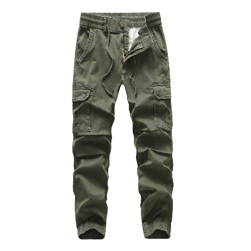 Herren Cargo-Joggerhose mit Kordelzug, Mehrfachtaschen & elastischen Bündchen Drune