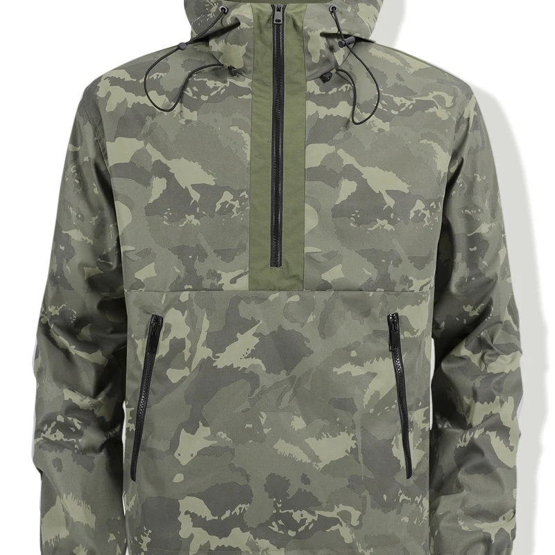 Herren Camouflage-Anorak mit Kapuze, halbem Reißverschluss und wasserabweisender Beschichtung Drune