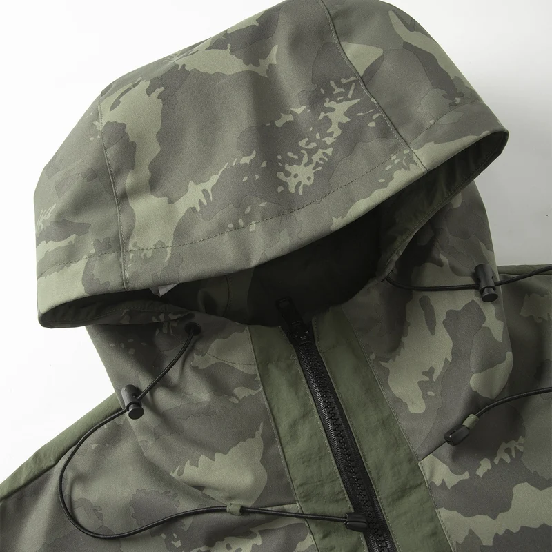 Herren Camouflage-Anorak mit Kapuze, halbem Reißverschluss und wasserabweisender Beschichtung Drune
